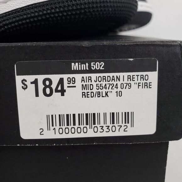 Air Jordan 1 Mid Shoes "Bred Toe" Black Fire Red White 554724-079 Men's Athletic - Picture 12 of 14